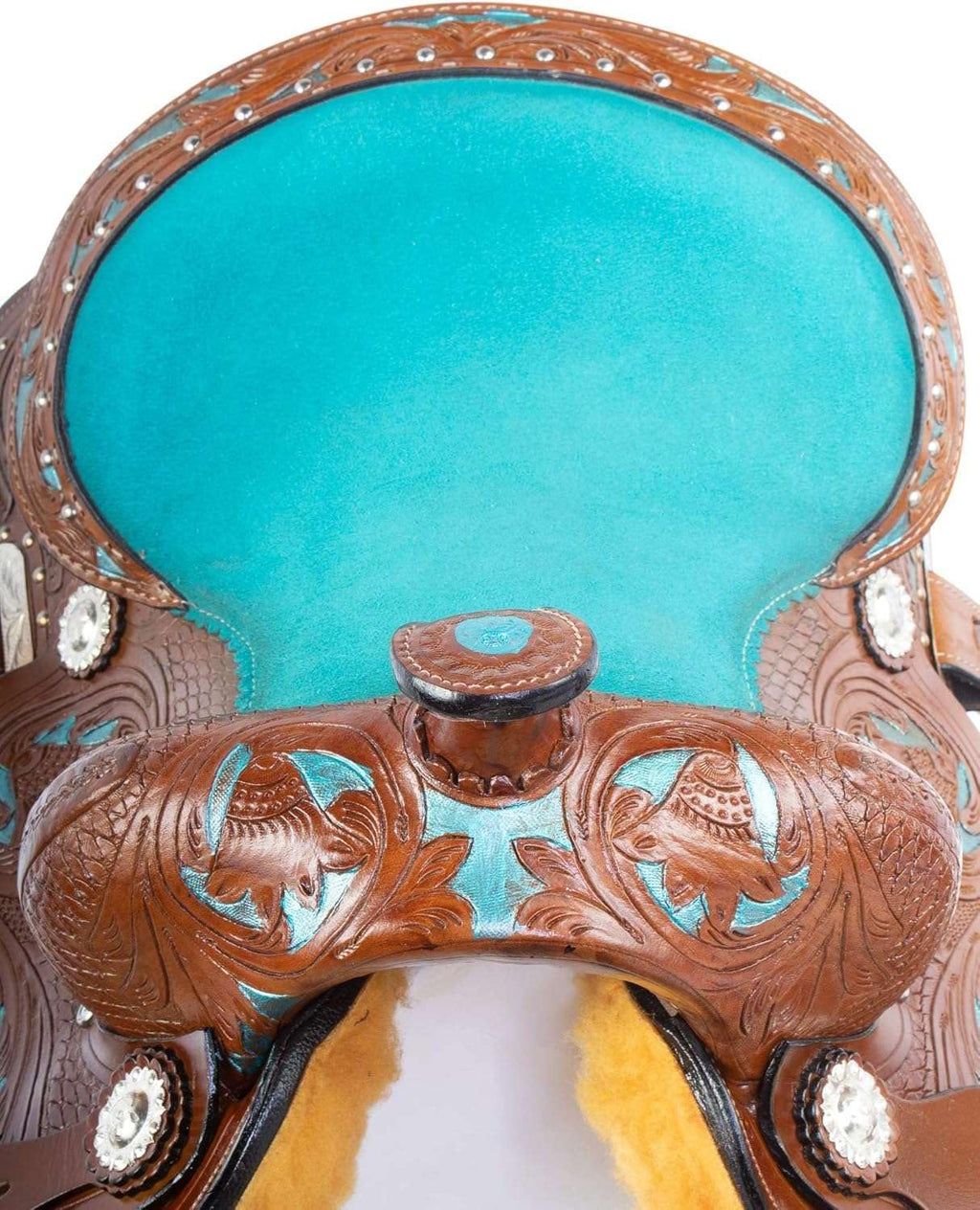 Leather Barrel Saddle with Headstall, Reins and Breast Collar G191435