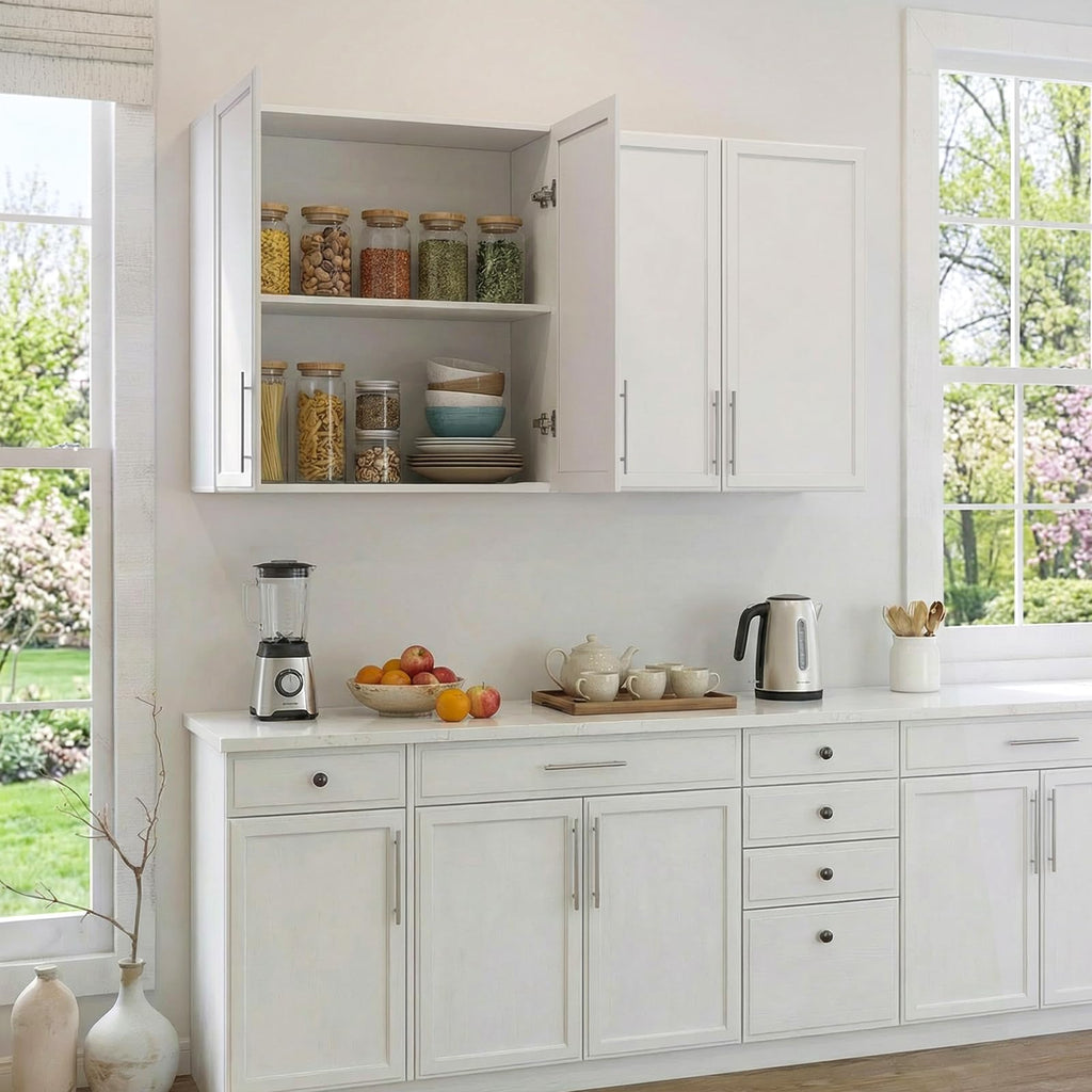 White Wall Mounted Cabinet with Adjustable Shelf C164947