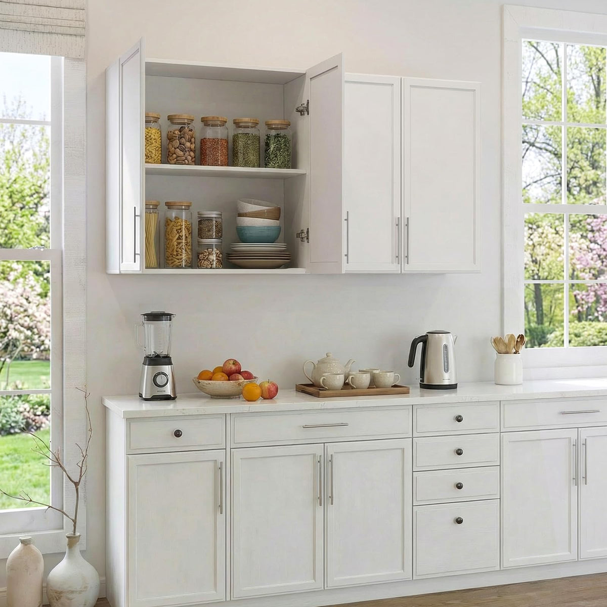 White Wall Mounted Cabinet with Adjustable Shelf C164947