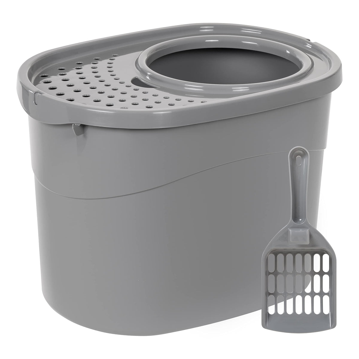 Large Top Entry Cat Litter Box with High Sides and Scoop I574
