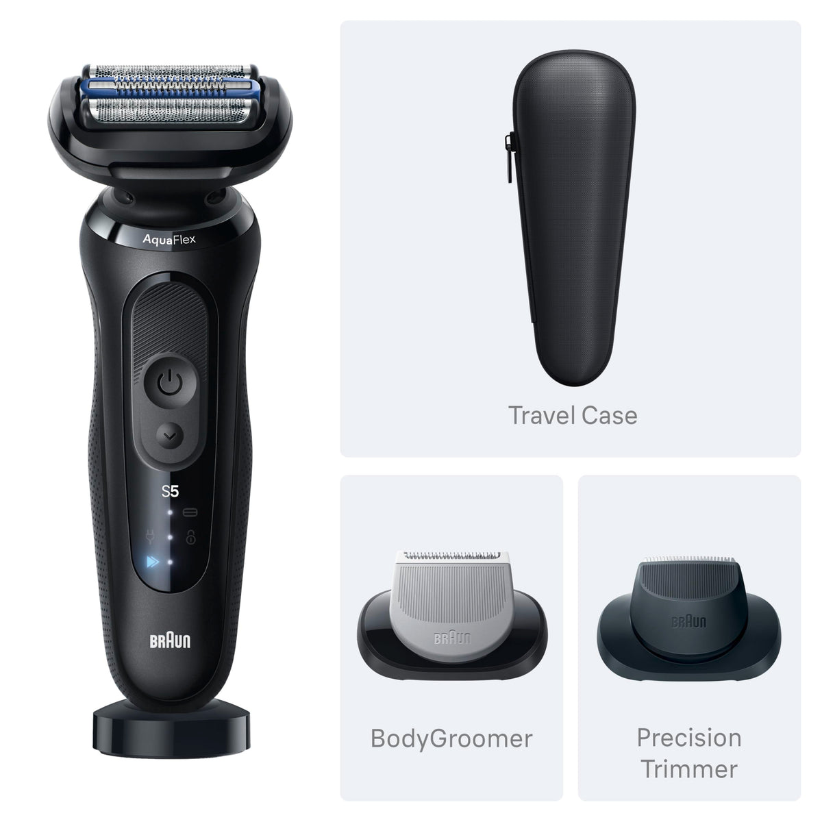 Black Wet & Dry Electric Shaver with Trimmer Q694