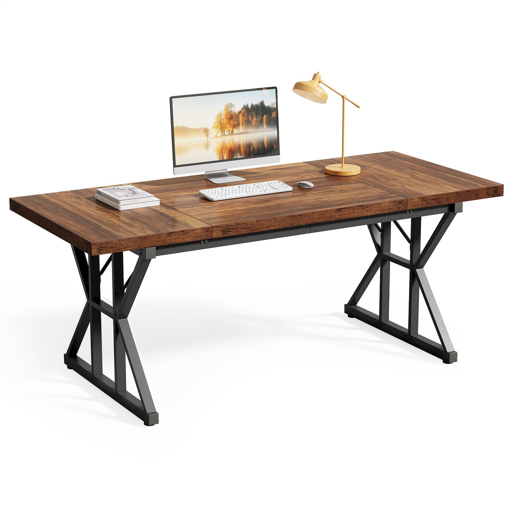 70.8-Inch Wooden Office Desk Y590349