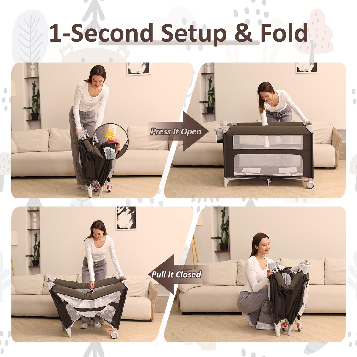 5-in-1 Baby Bassinet Bedside Sleeper Q510