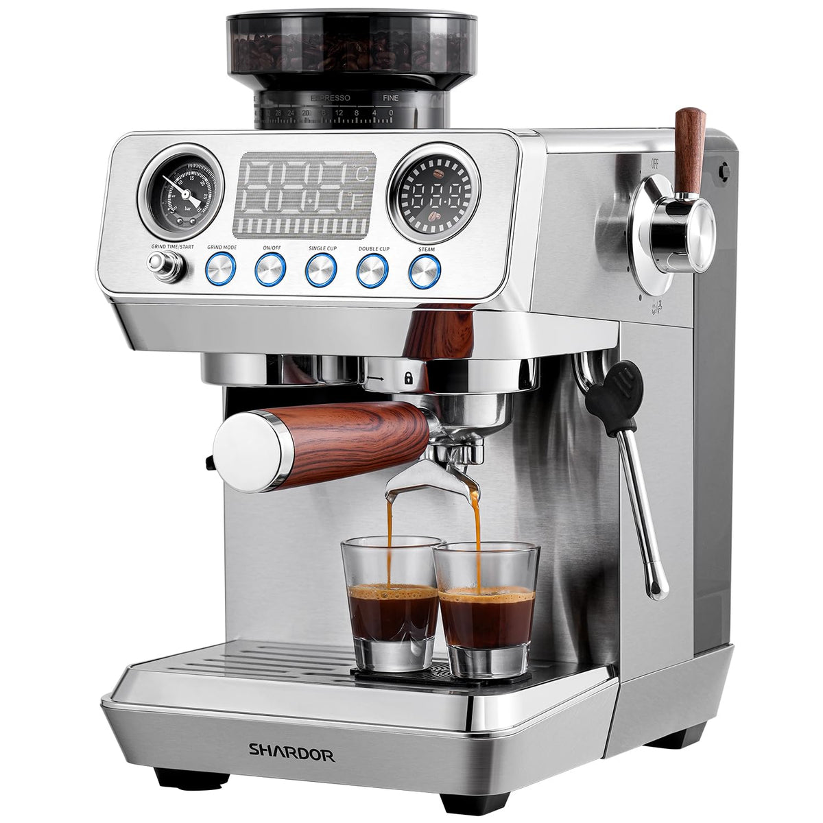 20 Bar Espresso Machine with Built-In Grinder W18647
