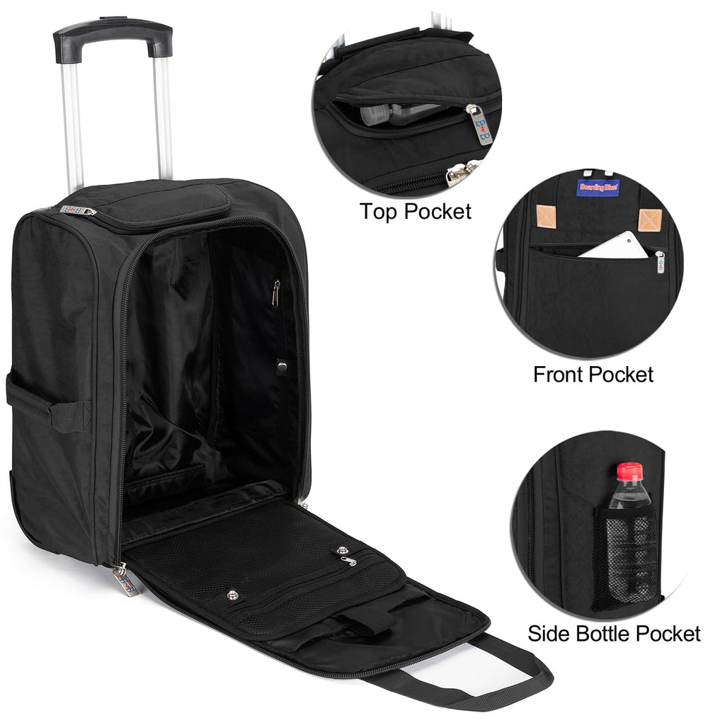 17x13x8 Inches Rolling Underseat Travel Bag Black X43528