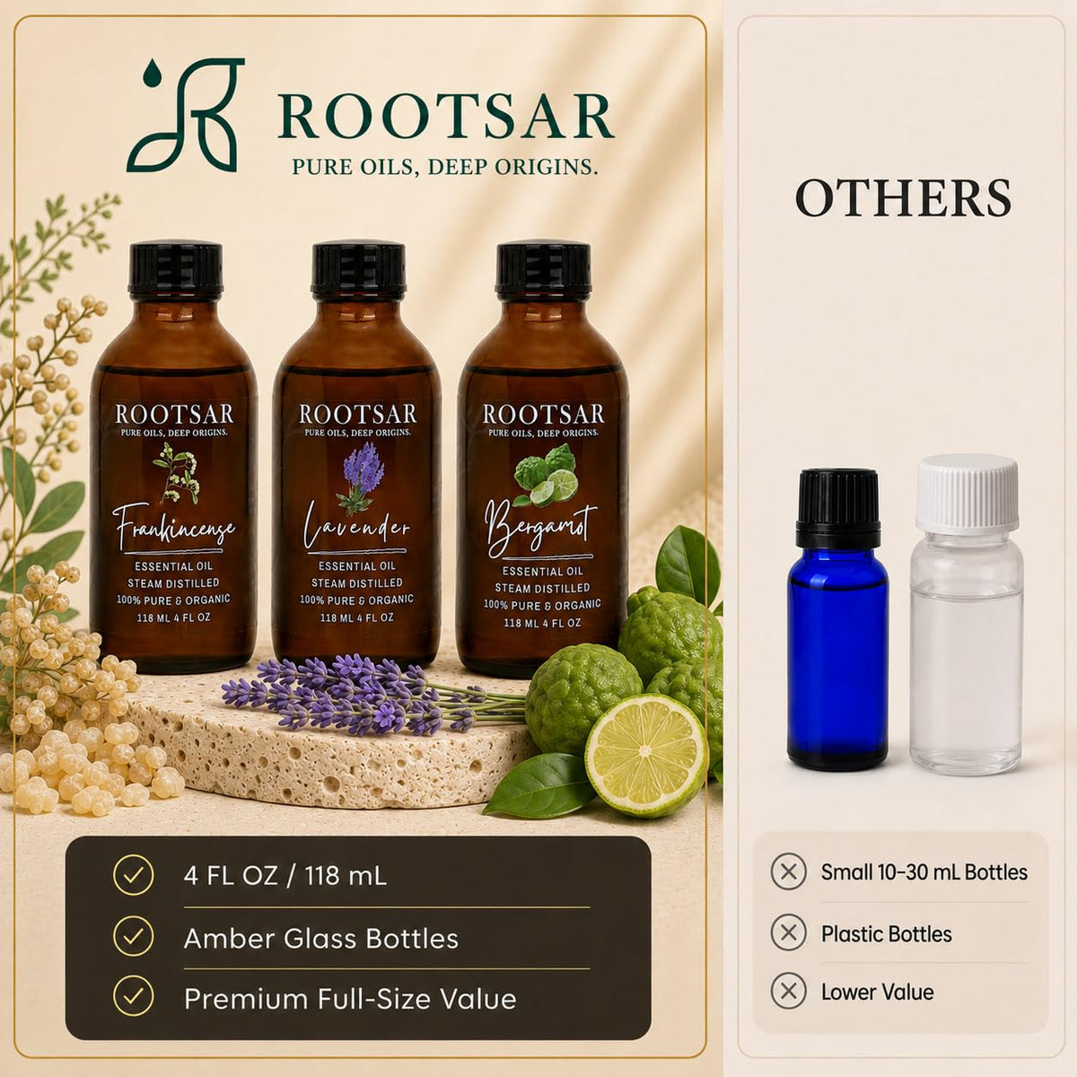 3 Pack Essential Oils 4 Fl Oz G510