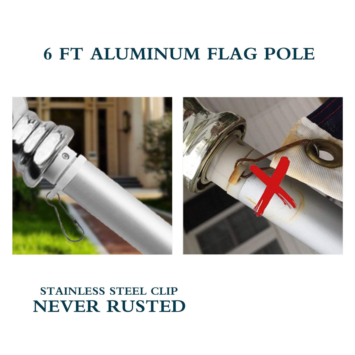 Aluminum 6FT Flag Pole Holder X295400