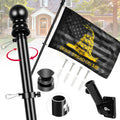 6ft Stainless Steel Spinning Flag Pole with 3x5 ft Double Sided Flag O1546