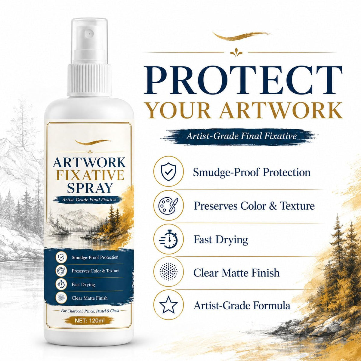 Matte Quick Dry Artwork Fixative Spray 5Pcs H104887