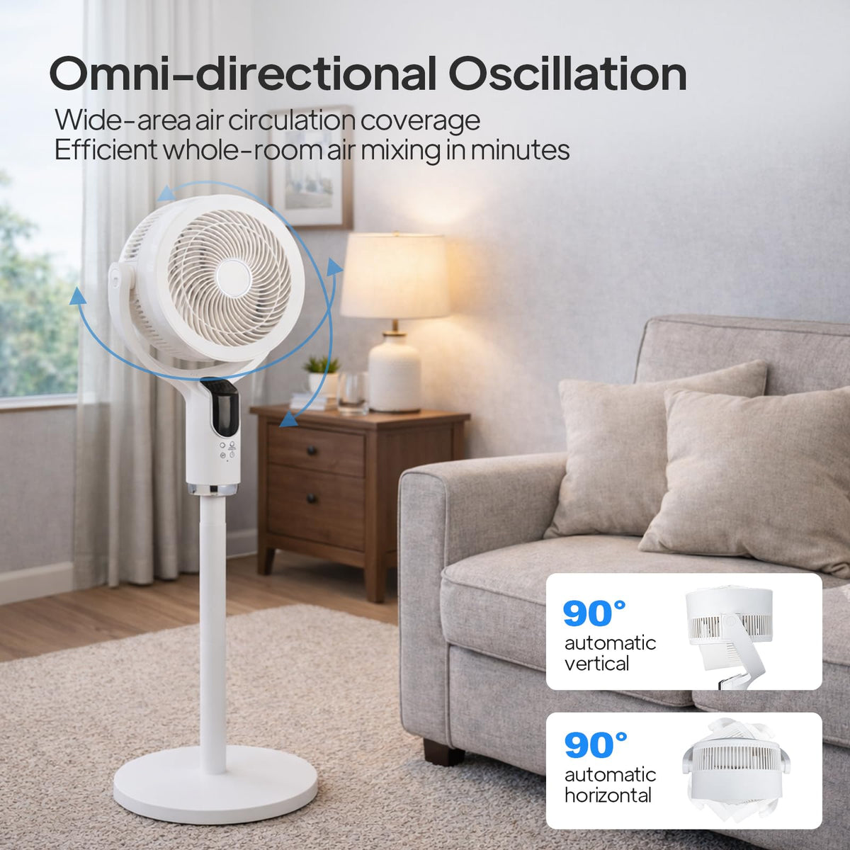 3-in-1 Oscillating Standing Fan with Adjustable Height G295