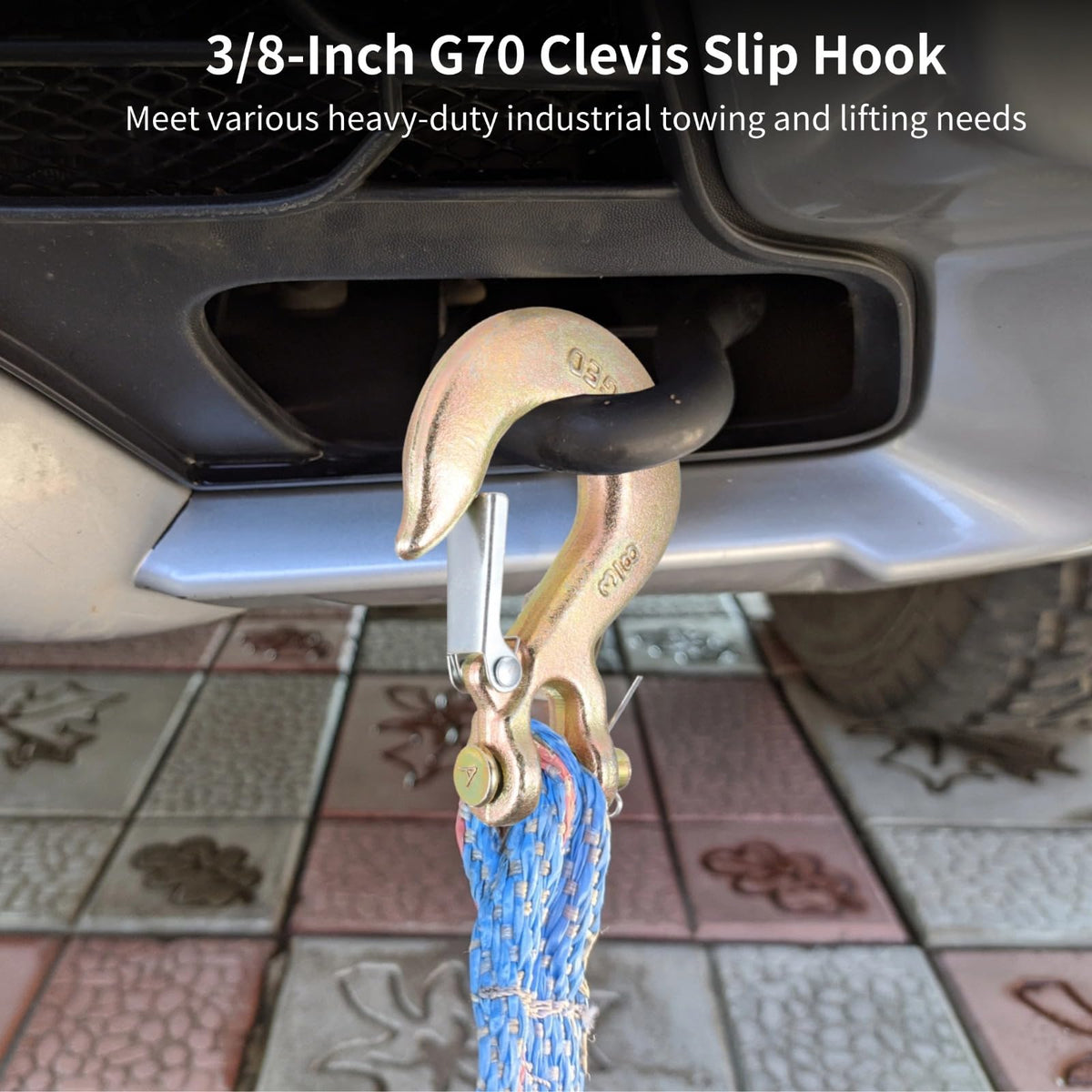 4-Pack 3/8-Inch Clevis Slip Hooks with Safety Latch R350