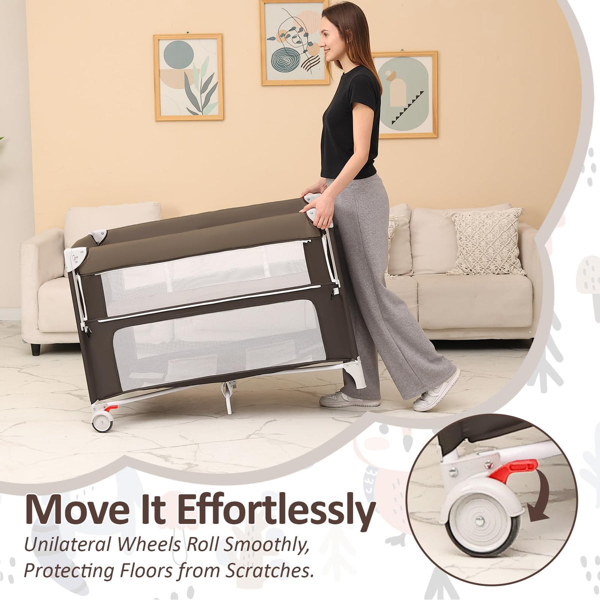 5-in-1 Baby Bassinet Bedside Sleeper Q510
