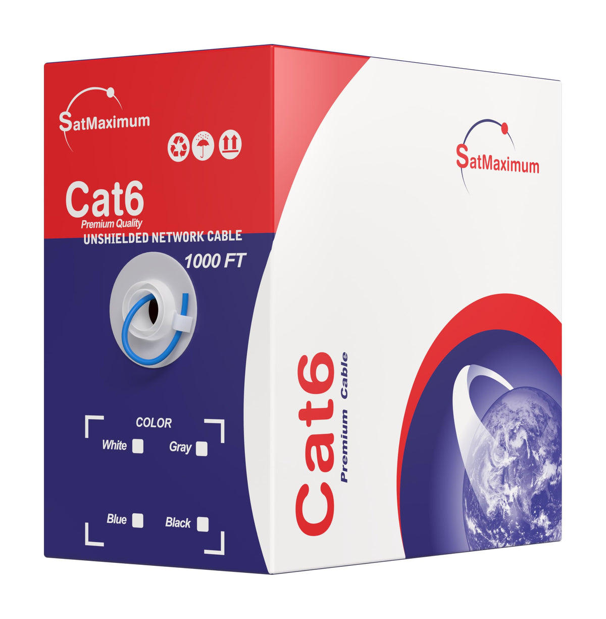 1000ft Plenum CMP CAT6 Solid Cable Blue H680826