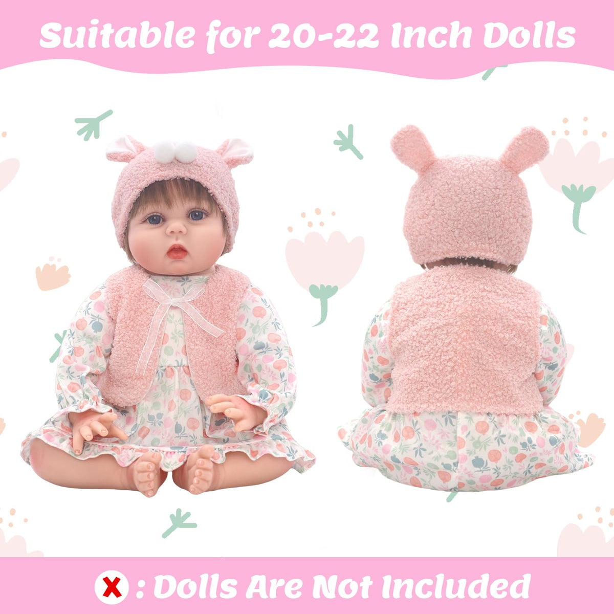 20-22 Inch Reborn Baby Doll Clothes & Accessories Set E217988