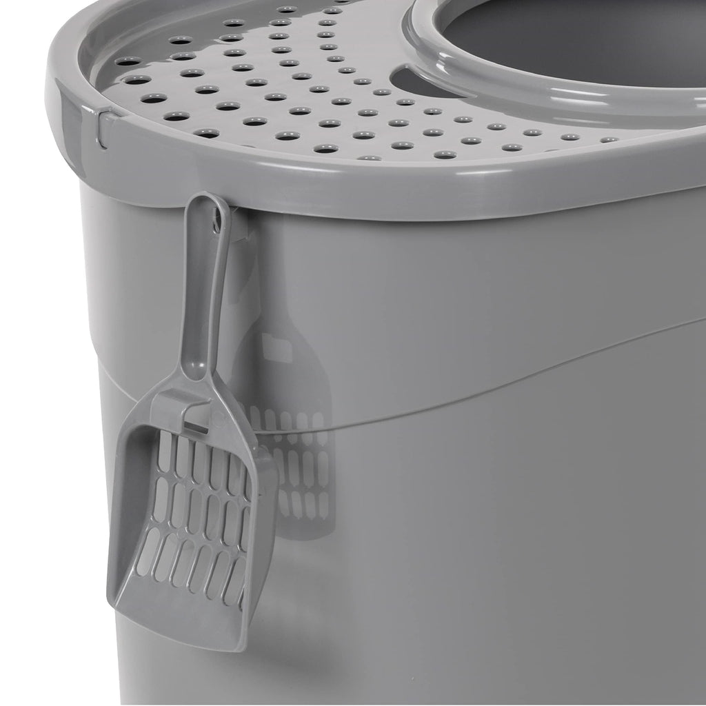 Large Top Entry Cat Litter Box with High Sides and Scoop I574