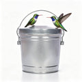 6 Gallon Galvanized Metal Trash Can with Locking Lid O258