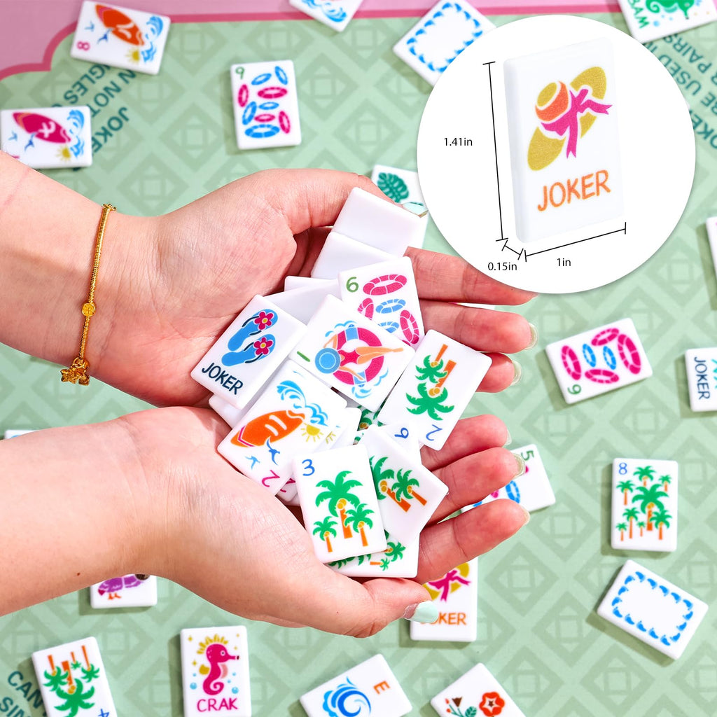 160 Tiles Thin Plastic Mahjong Set with Bag and 4 Racks V365