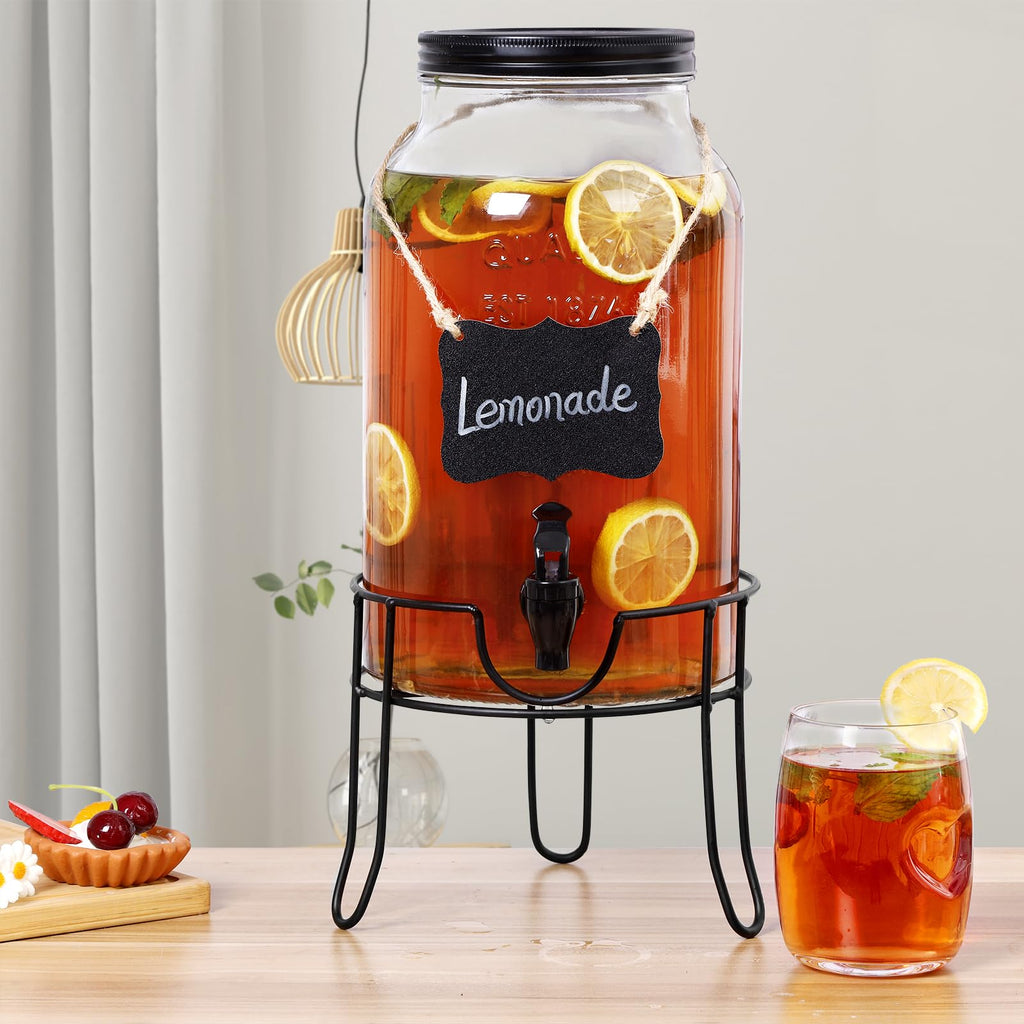 1.5 Gallon Glass Drink Dispenser with Spigot D15082