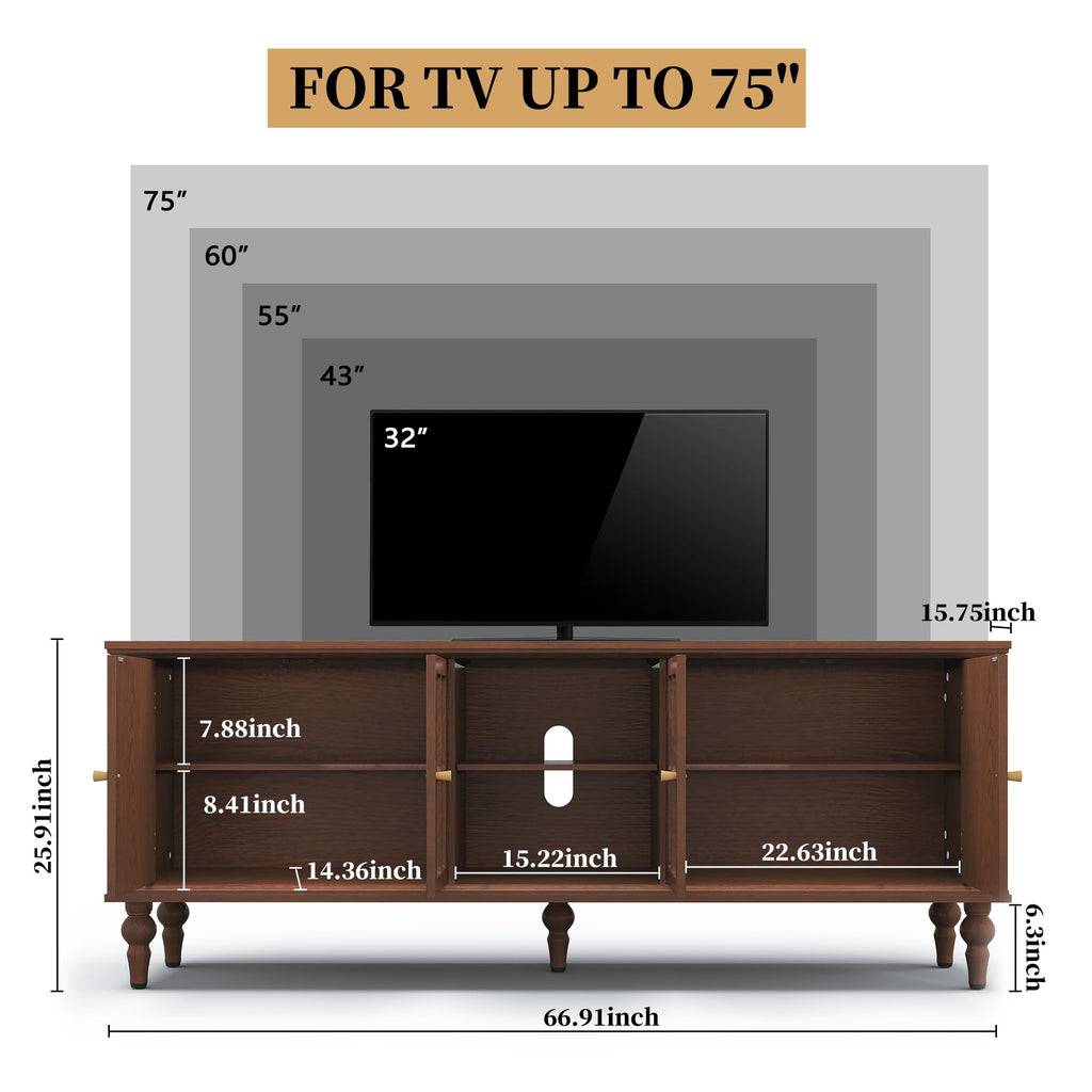 67" Mid Century Modern TV Stand D288173
