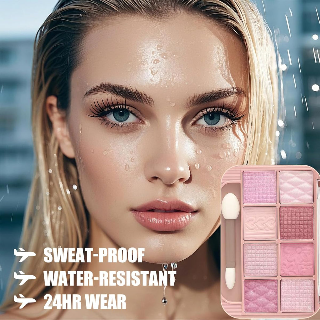 Brown and Pink Shimmer Eyeshadow Palette U447