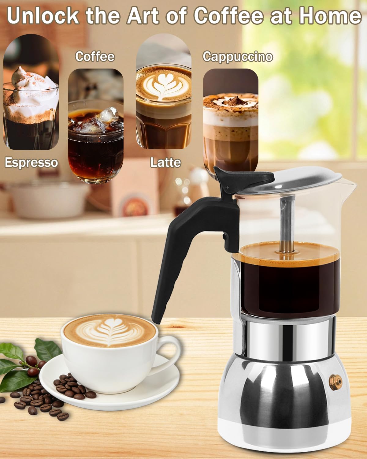9 Cup 15 oz Stovetop Espresso Moka Pot E29290