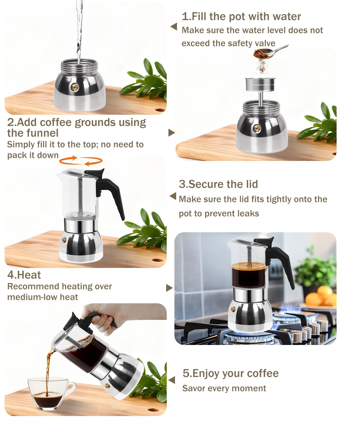 9 Cup 15 oz Stovetop Espresso Moka Pot E29290