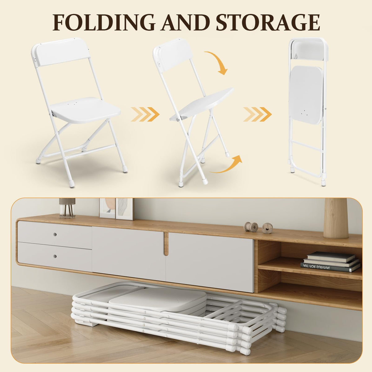10 Pack Folding Chairs with Steel Frame R72164