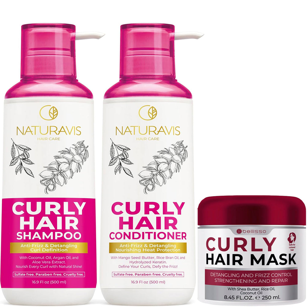 Curly Hair Shampoo and Conditioner Set and Mask T7322