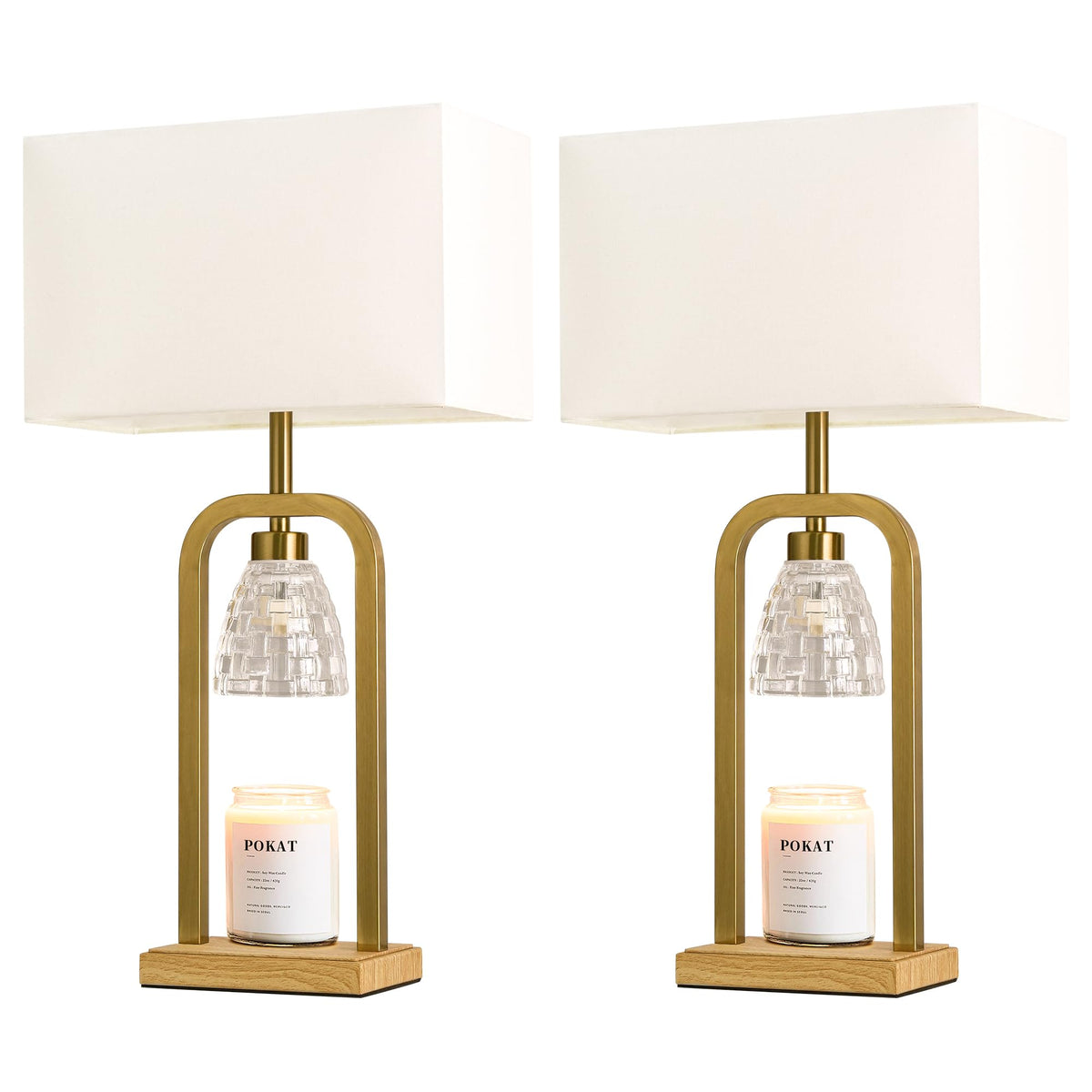 2 in 1 Gold Table Lamp with Candle Warmer Z948654