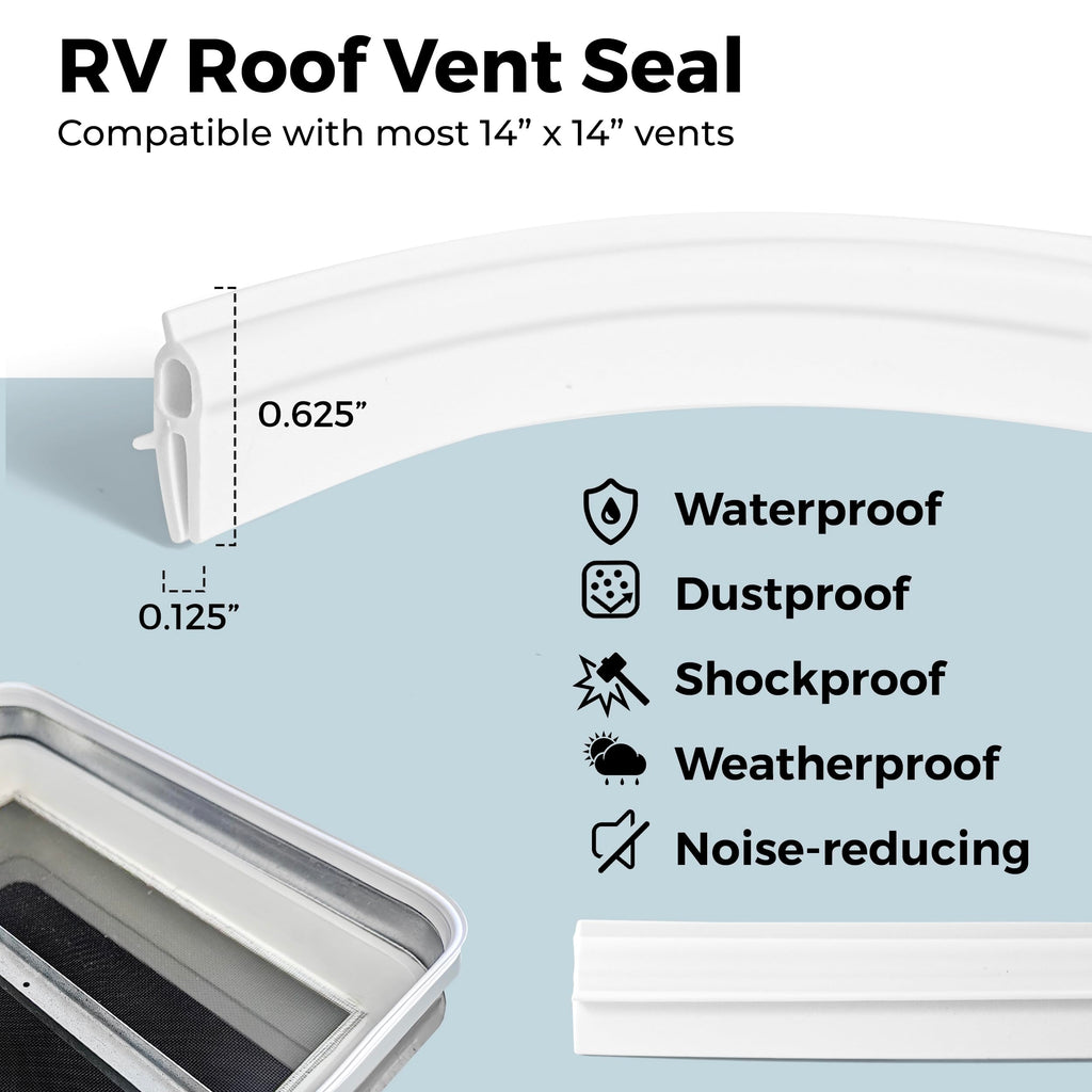 14" RV Roof Vent Cover with Rubber Seal Strip V8490