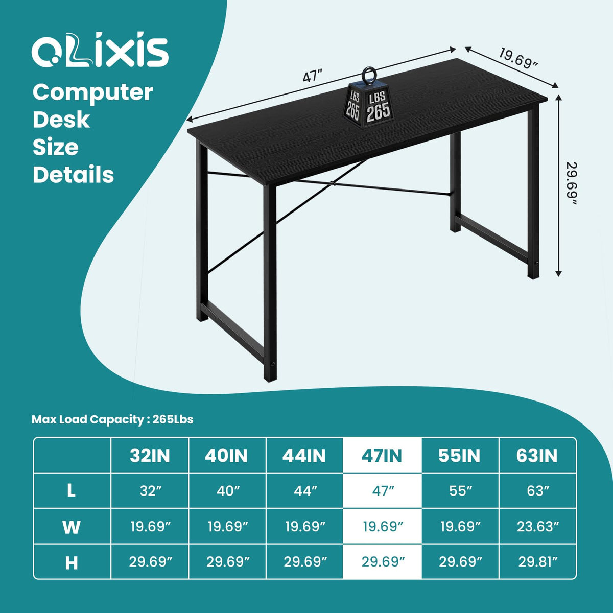 47 Inch Home Office Desk X783587