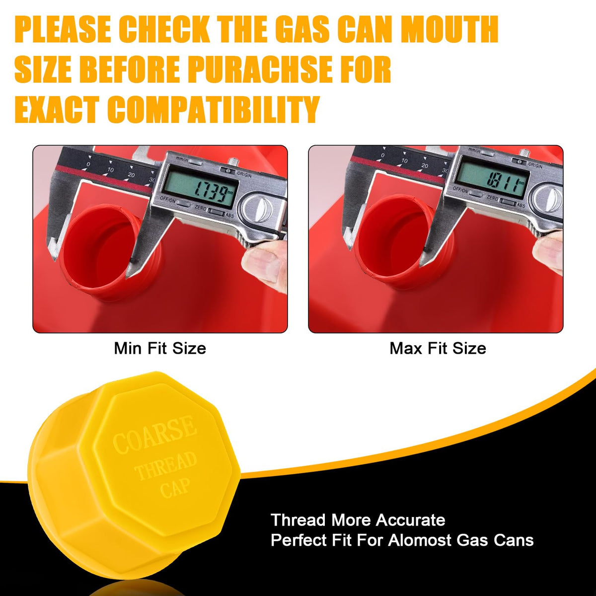 Gas Can Cap 5 Gallon Coarse Thread E844