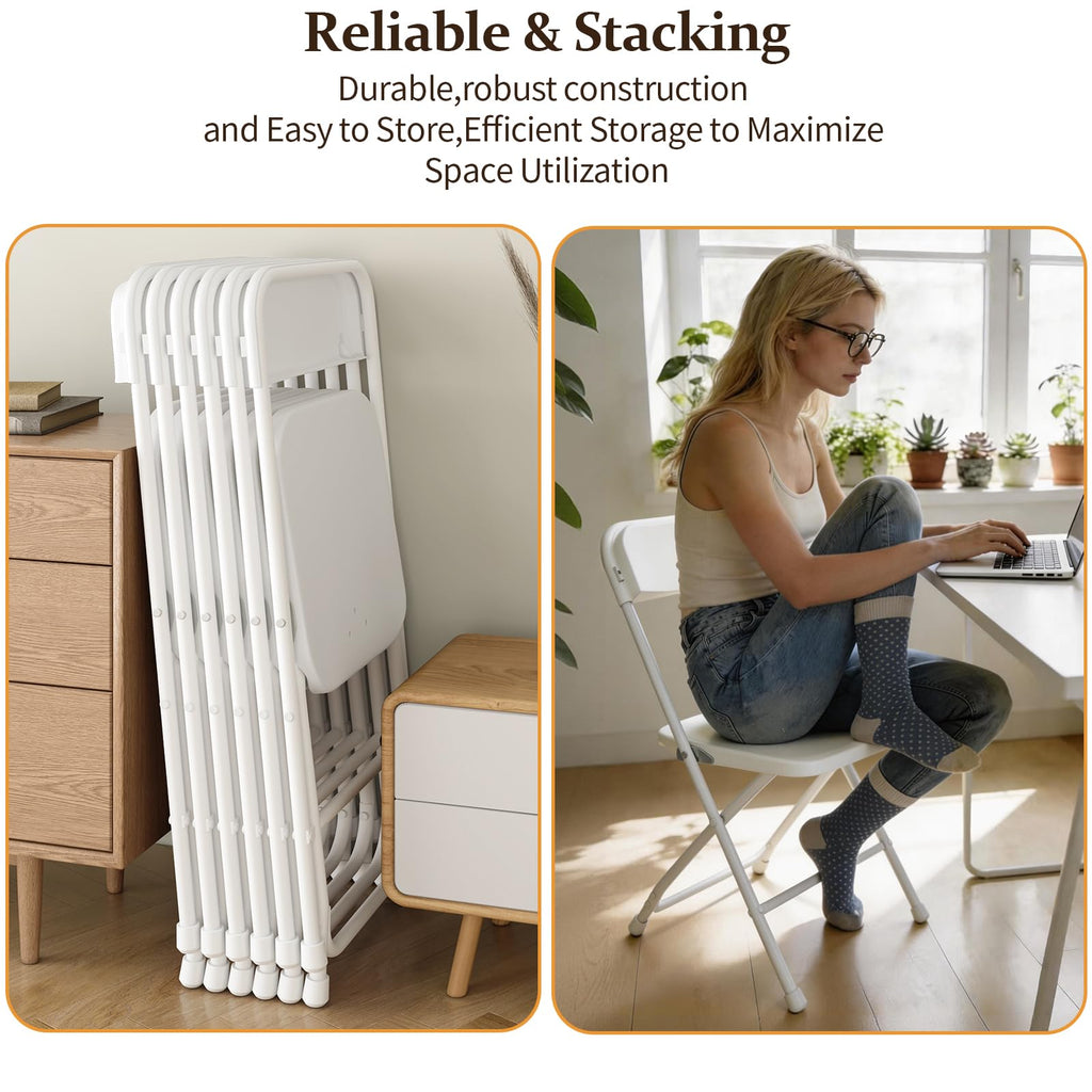 10 Pack Folding Chairs with Steel Frame R72164