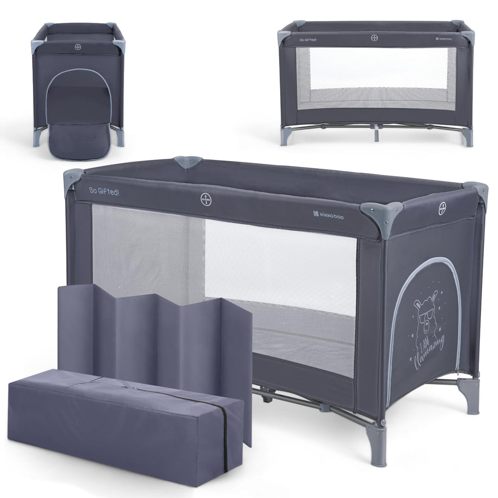 Foldable Lightweight Travel Cot with Carry Bag, Navy Blue O754345