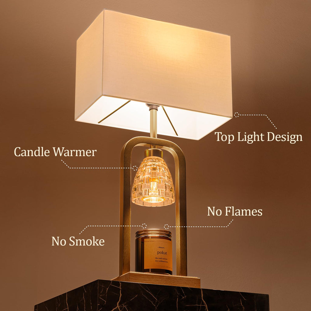 2 in 1 Gold Table Lamp with Candle Warmer Z948654