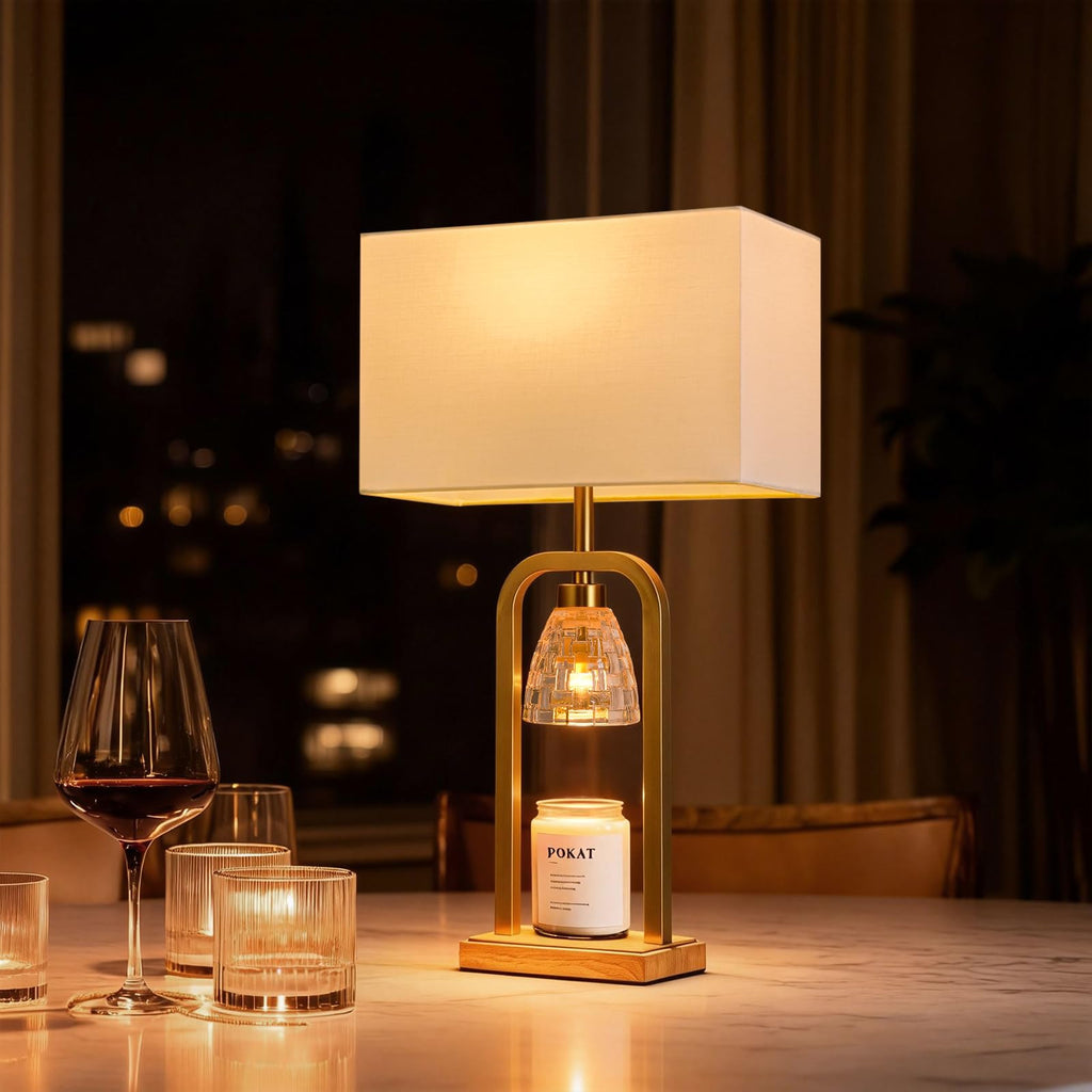 2 in 1 Gold Table Lamp with Candle Warmer Z948654