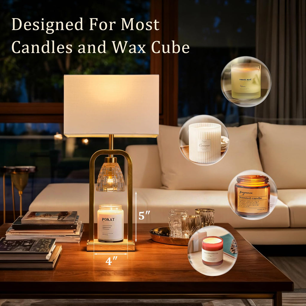 2 in 1 Gold Table Lamp with Candle Warmer Z948654
