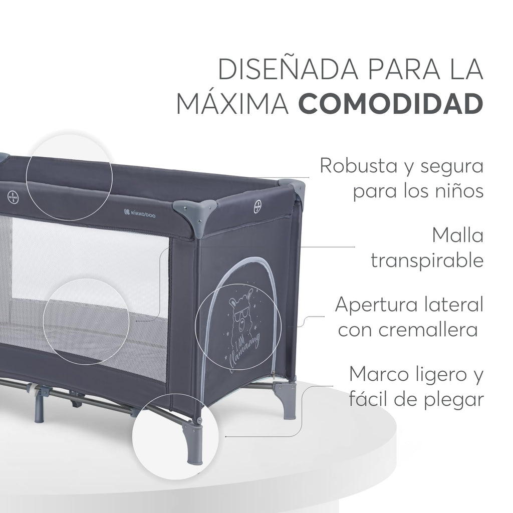 Foldable Lightweight Travel Cot with Carry Bag, Navy Blue O754345