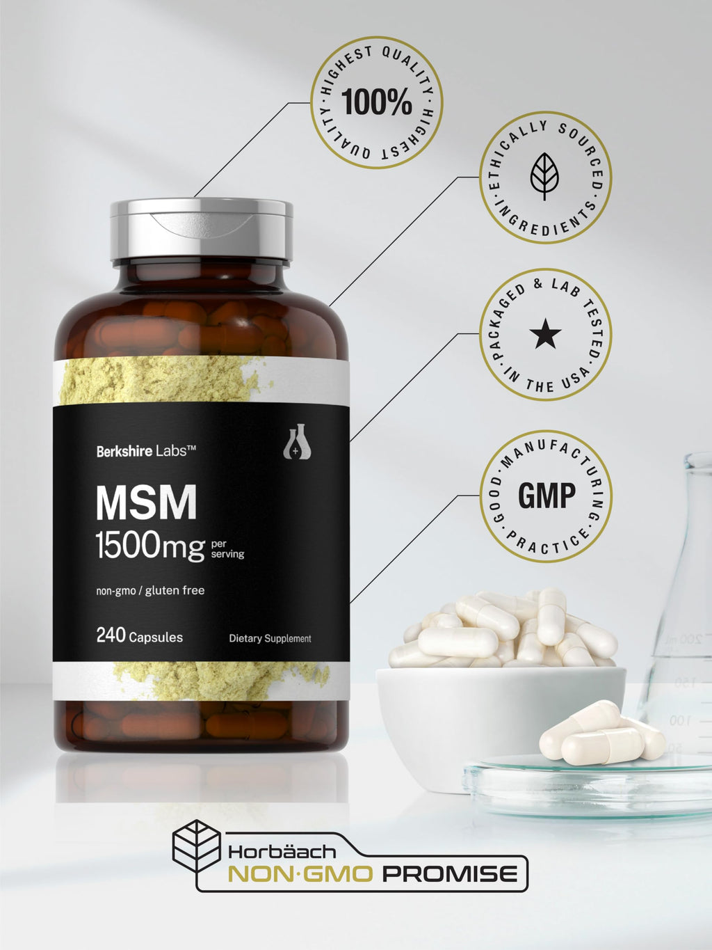 MSM Capsules 1500mg 240 Count I5000
