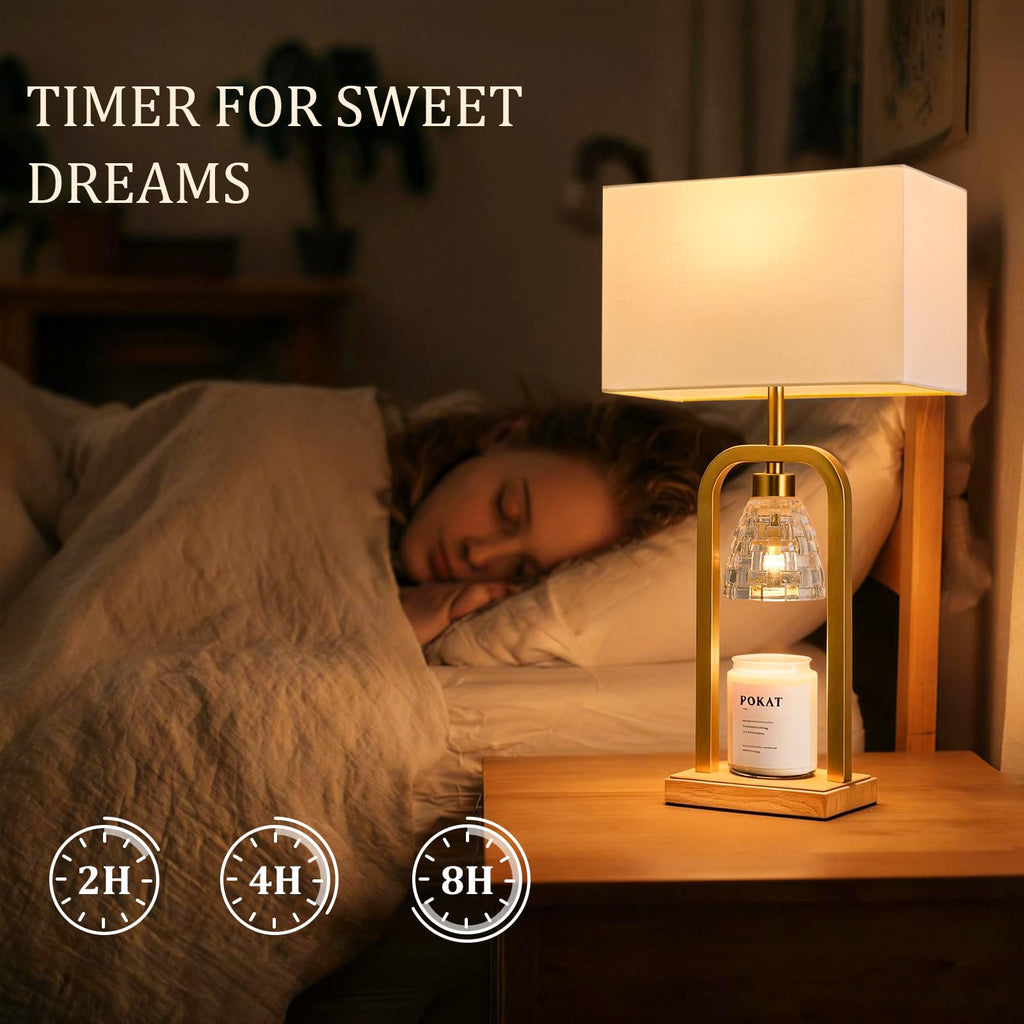 2 in 1 Gold Table Lamp with Candle Warmer Z948654