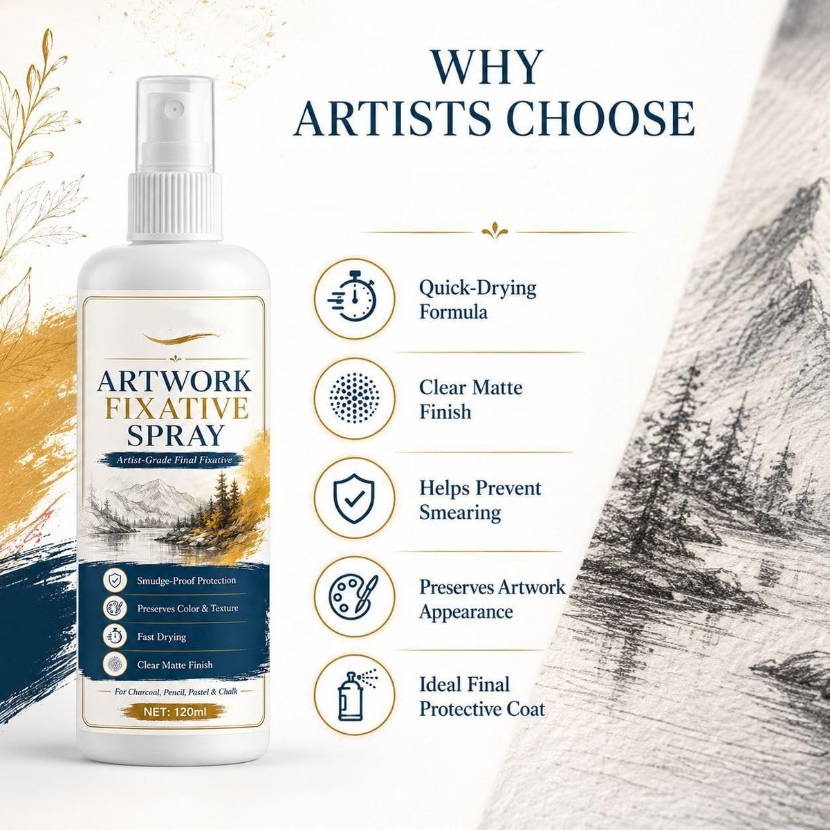 Matte Quick Dry Artwork Fixative Spray 5Pcs H104887