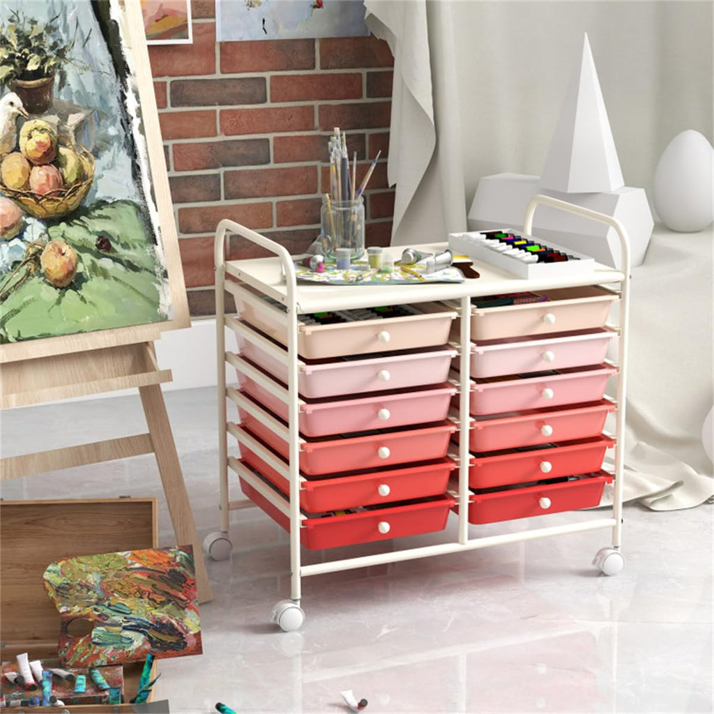 12 Drawer Rolling Storage Cart with Wheels K9725