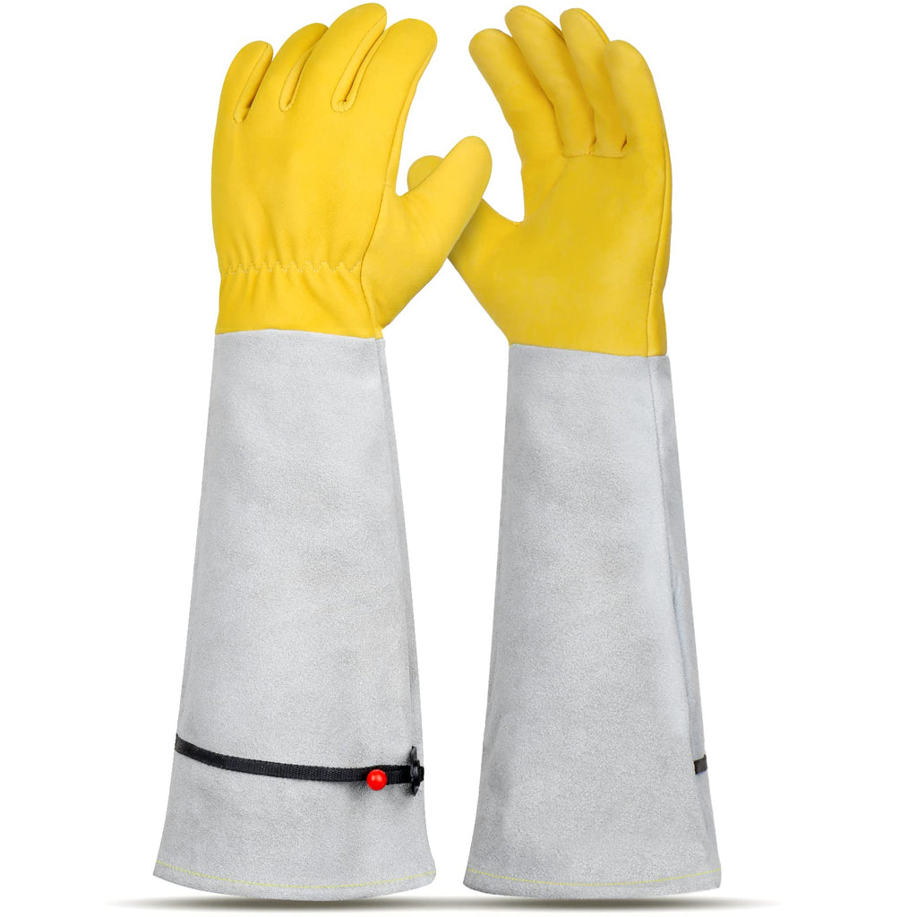Long Leather Gardening Gloves with Adjustable Cuff L208