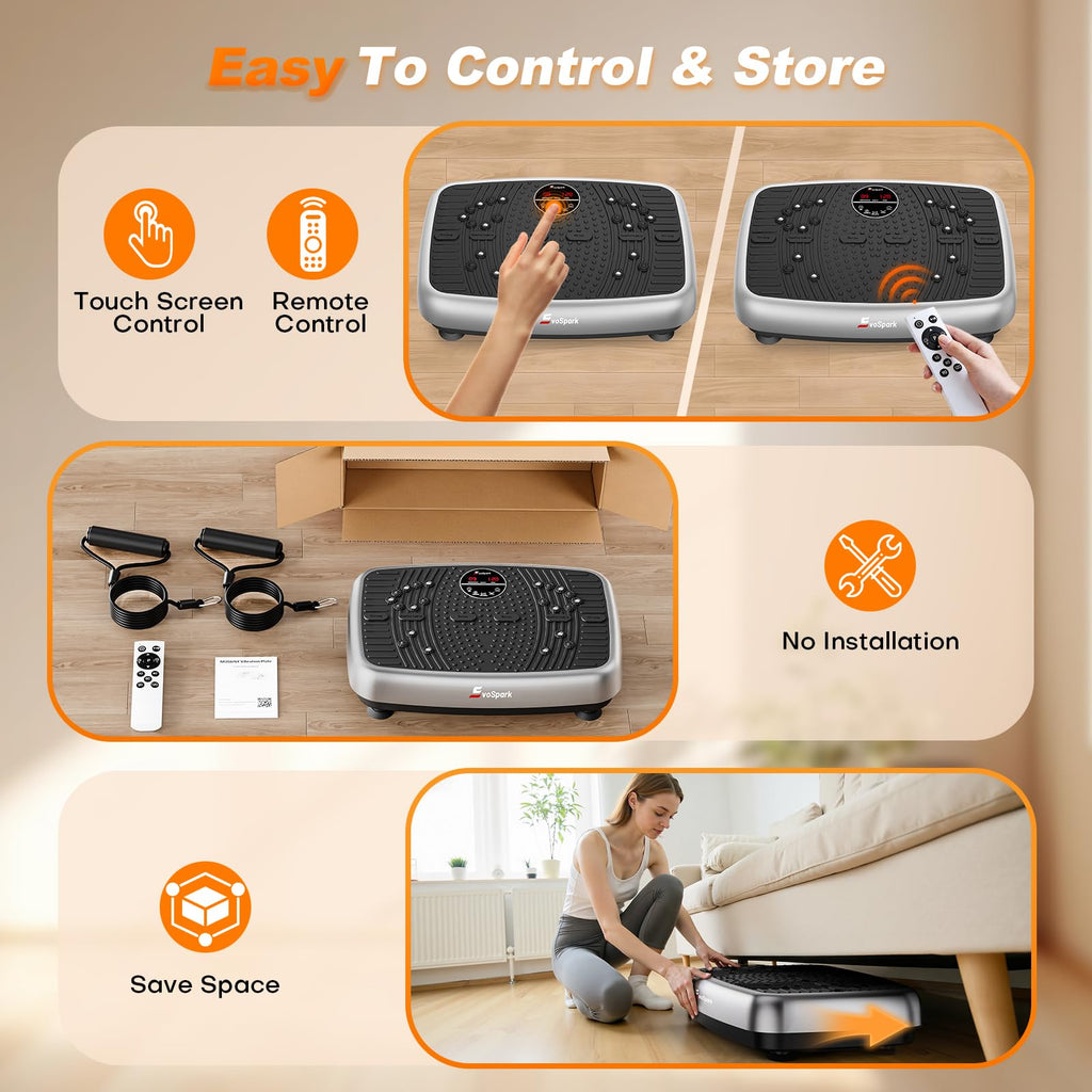 Vibration Plate Exercise Machine with Resistance Bands C30148