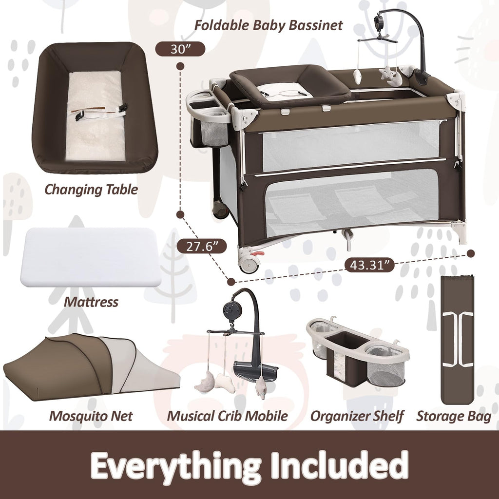 5-in-1 Baby Bassinet Bedside Sleeper Q510
