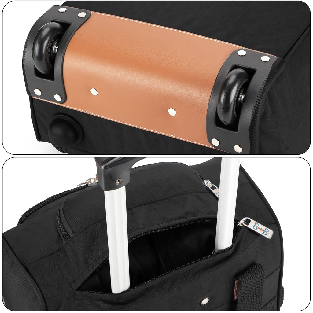 17x13x8 Inches Rolling Underseat Travel Bag Black X43528