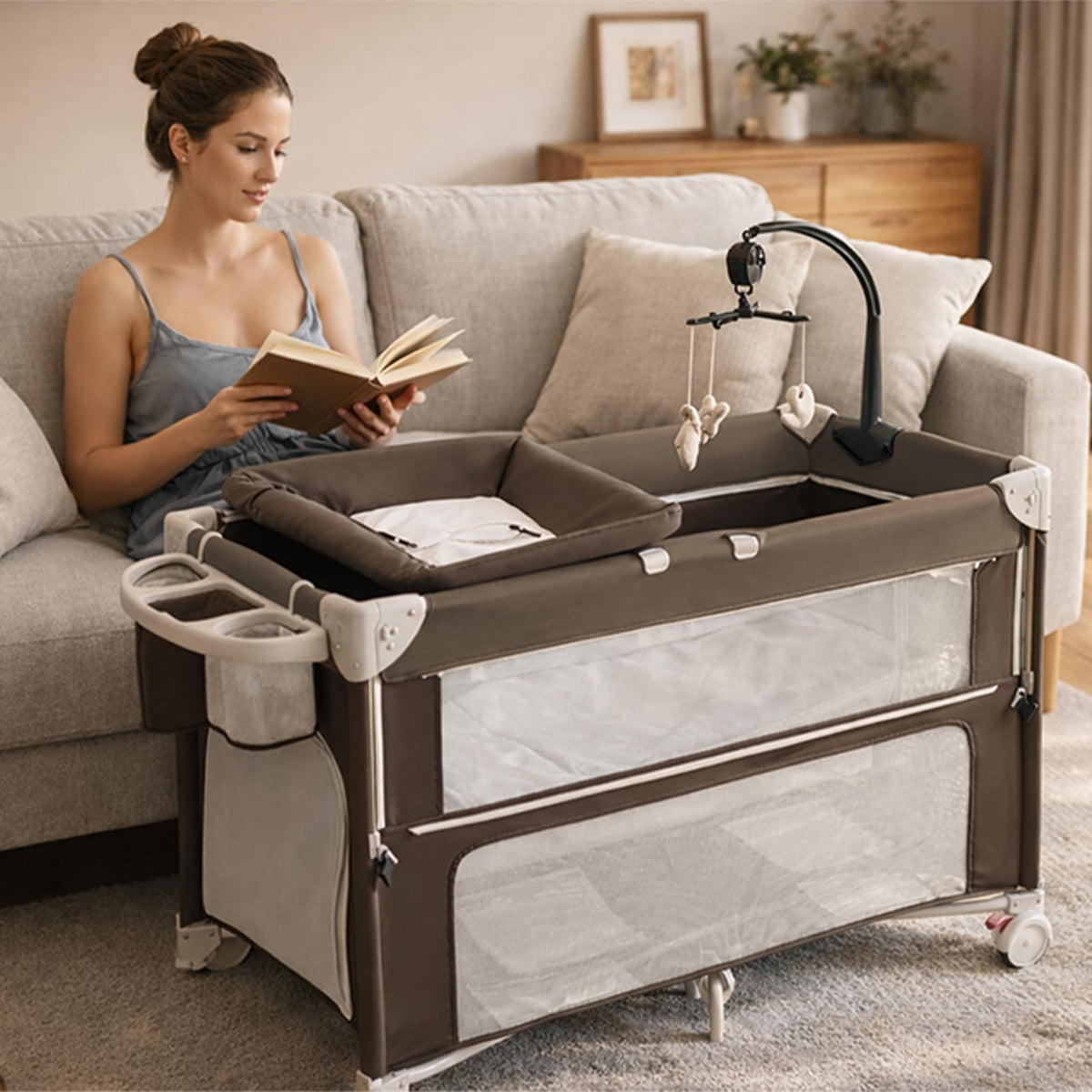 5-in-1 Baby Bassinet Bedside Sleeper Q510