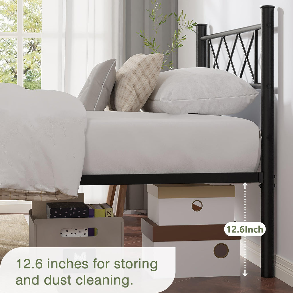 Twin Size Metal Bed Frame with Headboard P784421