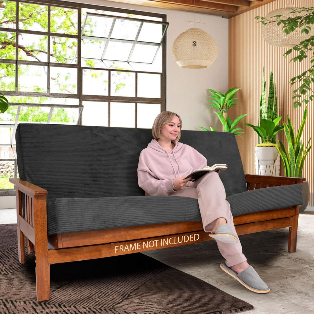 6-Inch Memory Foam Futon Mattress with Removable Cover U205769