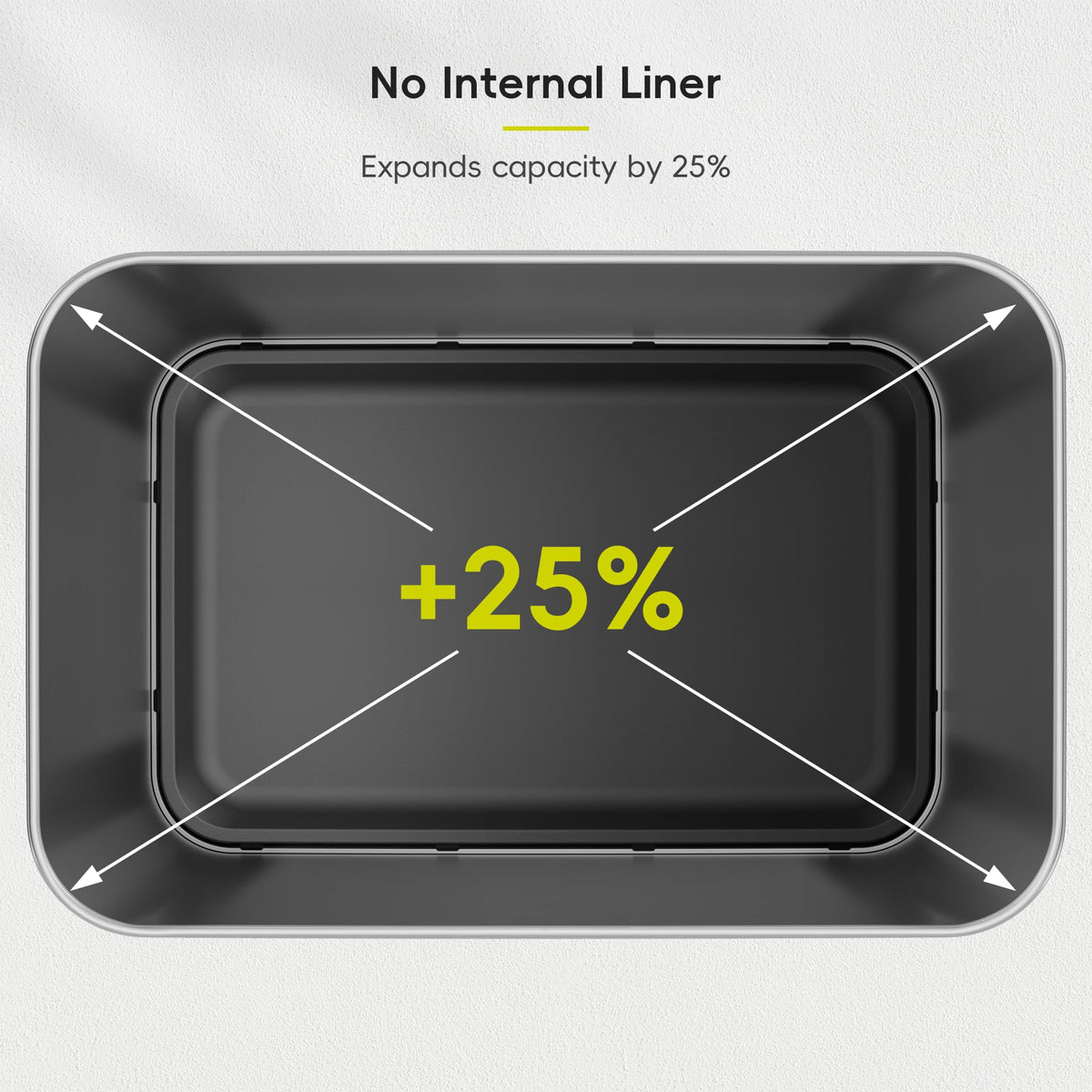 50 Liter Touchless Rectangular Motion Sensor Trash Can, Matte Stainless Steel L1683